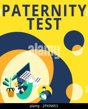 Ispirazione mostrando segno Paternity Test, Business Concept un test di DNA per determinare se un dato uomo è il padre biologico Foto Stock