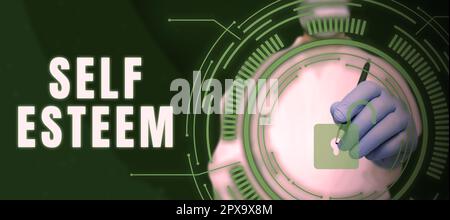 Scrittura che visualizza il testo autostima, idea di affari una sensibilità di avere rispetto per lei e le vostre abilità Foto Stock