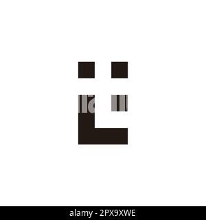 Lettera Lt TL L t quadrati simbolo geometrico semplice vettore logo Illustrazione Vettoriale