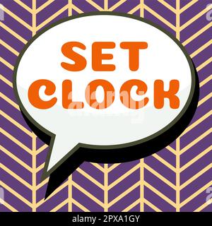 Scrittura visualizzazione testo Set Orologio, vetrina aziendale impostarlo all'ora giusta o modificare l'ora in un momento successivo Foto Stock