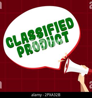 Ispirazione che mostra segno classificato prodotto, concetto Internet dati sensibili Top Secret divulgazione non autorizzata Foto Stock