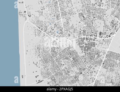 Nouakchott, Mauritania, mappa vettoriale. Mappa dettagliata dell'area amministrativa della città di Nouakchott. Panorama urbano. Illustrazione vettoriale senza royalty. Contorno Illustrazione Vettoriale