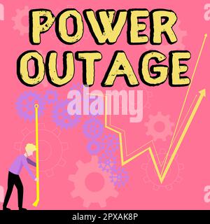 Testo che mostra l'ispirazione Power Outage, Word scritto sulla capacità di influenzare i colleghi per il raggiungimento degli obiettivi Foto Stock