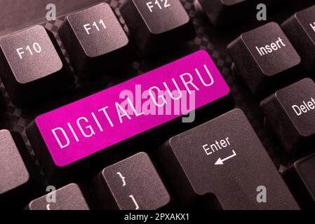 Esposizione di Digital Guru, insegnante di Business idea e guida intellettuale in questioni di fondamentale interesse dell'elettronica Foto Stock