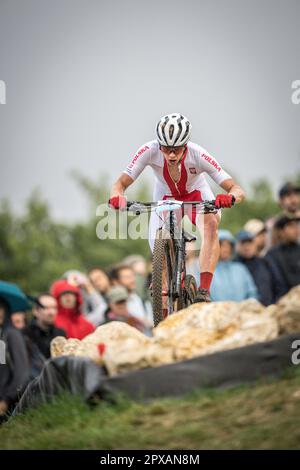 KAROL OSTASZEWSKI partecipa alla Mountain Bike al Campionato europeo di Monaco 2022. Foto Stock