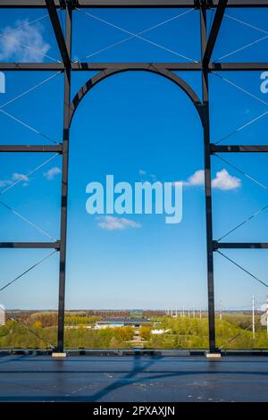 Vista dalla collina dei grandi macchie nel parco Groene Weelde, Vijfhuizen, Haarlemmermeer, Paesi Bassi Foto Stock