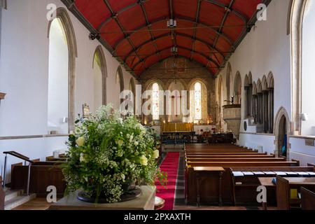 Beaulieu Parish chiesa, un tempo il refettorio dell'Abbazia di Beaulieu ora in rovina nella New Forest, Hampshire Foto Stock