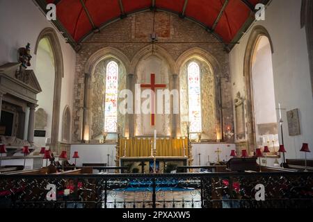 Beaulieu Parish chiesa, un tempo il refettorio dell'Abbazia di Beaulieu ora in rovina nella New Forest, Hampshire Foto Stock