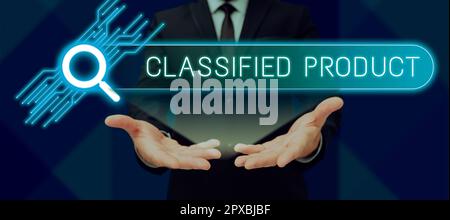 Ispirazione che mostra segno prodotto classificato, Business vetrina dati sensibili Top Secret divulgazione non autorizzata Foto Stock