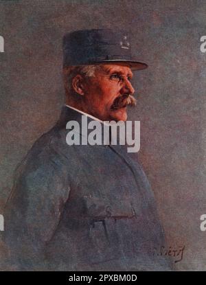 Generale francese Petain. Henri Philippe Benoni Omer Pétain (1856-1951), comunemente noto come Philippe Pétain o Maresciallo Pétain, fu un generale francese che raggiunse la posizione di Maresciallo di Francia alla fine della prima guerra mondiale, durante la quale divenne noto come "il Leone di Verdun" (in francese: le lion de Verdun). Dal 1940 al 1944, durante la seconda guerra mondiale, fu capo del regime collaborativo di Vichy France. Pétain, che aveva 84 anni quando divenne primo ministro, rimane la persona più antica a diventare il capo di stato della Francia. Foto Stock