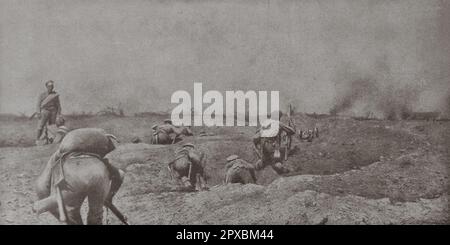Prima guerra mondiale Il i luglio 1917, ad ovest di Tarnopol, a nord del settore dell'attacco: L'assalto alla posizione tedesca di Dzike Lani. Foto Stock