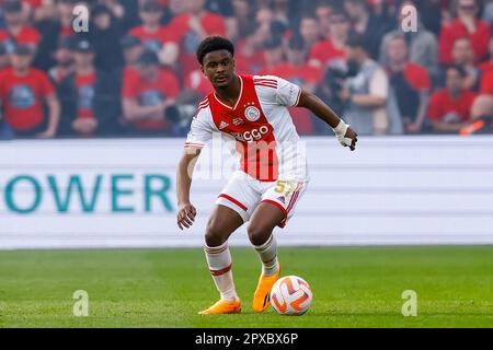 ROTTERDAM, PAESI BASSI - 30 APRILE: Jorel Hato di Ajax durante la finale di Toto KNVB Cup tra Ajax e PSV allo Stadion Feijenoord il 30 aprile 2023 a Rotterdam, Paesi Bassi (Foto di Marcel ter Bals/Orange Pictures) Foto Stock