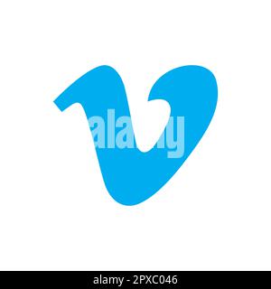 Vinnytsia, Ucraina - 1 maggio 2023. Popolare icona del logo Vimeo social network, sfondo bianco isolato, stampa editoriale vettoriale Illustrazione Vettoriale