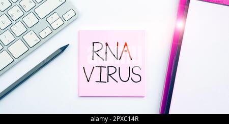 Titolo concettuale RNA Virus, Business Concept un virus informazioni genetiche è memorizzato in forma di RNA Foto Stock