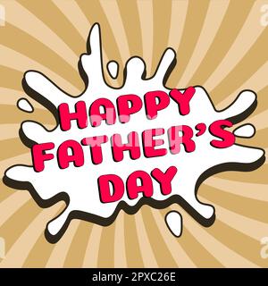 Segno che mostra il giorno felice del padre, tempo di concetto del Internet dell'anno per celebrare i padri dappertutto Foto Stock
