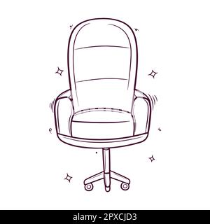 Sedia da ufficio. Icona disegnata a mano. Illustrazione vettoriale disegnata a mano Illustrazione Vettoriale
