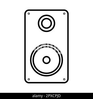 Illustrazione vettoriale dell'icona piatta in bianco e nero semplice colonna di musica digitale moderna isolata su sfondo bianco. Concetto: Tecnologia digitale informatica Illustrazione Vettoriale