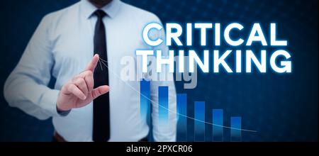 Ispirazione che mostra il pensiero critico segno, Word per la sequenza di fasi di un progetto che richiede il tempo più lungo Foto Stock