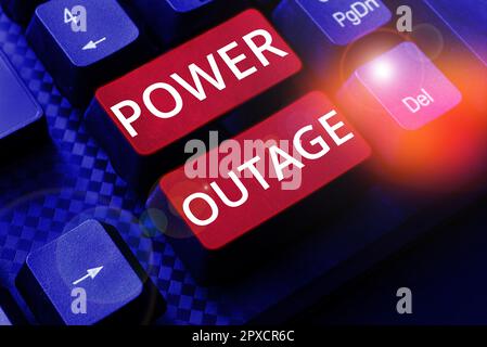 Visualizzazione concettuale Power Outage, Word scritto sulla capacità di influenzare i colleghi per il raggiungimento degli obiettivi Foto Stock