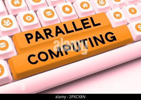 Visualizzazione di segnali Parallel Computing, Business mostra il calcolo simultaneo tramite software e hardware Foto Stock