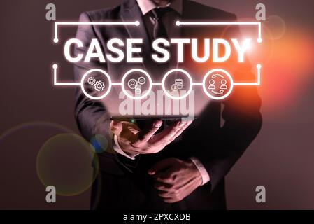 Didascalia concettuale Case Study, Business idea Un argomento da discutere e correlato all'argomento Foto Stock