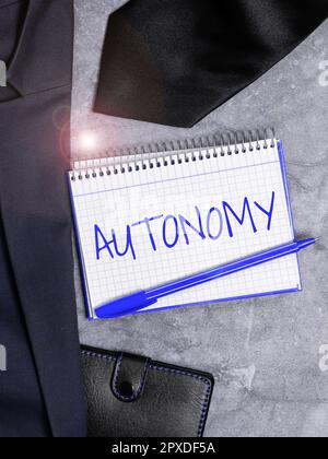 Visualizzazione di segnali di autonomia, concetto che significa veicolo in grado di guidarsi senza conduzione umana Foto Stock