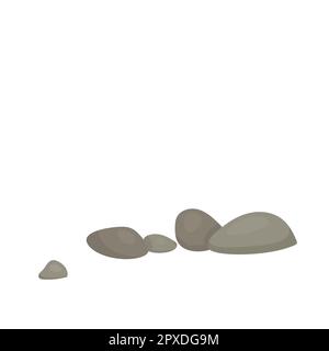 Pietre grigie. Elemento di sfondo della natura. Illustrazione del cartoon vettoriale. Illustrazione Vettoriale