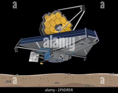 James Webb Telescopio in Space Illustration Illustrazione Vettoriale