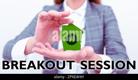 Firma la sessione di breakout, la discussione del workshop di Business idea o la presentazione su un argomento specifico Foto Stock