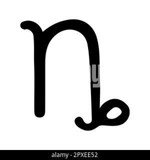 Segno zodiacale del Capricorno isolato su sfondo bianco. Illustrazione vettoriale Illustrazione Vettoriale