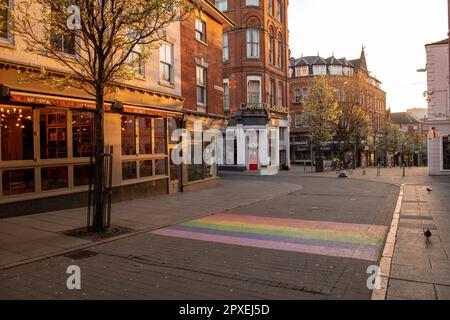 Luce mattutina all'Hockey di Nottingham City, Nottinghamshire, Inghilterra, Regno Unito Foto Stock