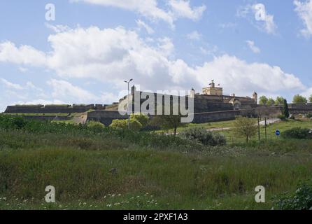 Elvas, Portogallo - 30 marzo 2023: Il Forte Santa Luzia si trova ad Alentejo, nella città di Elvas, distretto di Portalegre. Faceva parte della difesa di Foto Stock