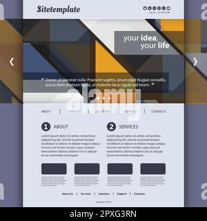 Modello di Web site con disegno di modello astratto Illustrazione Vettoriale