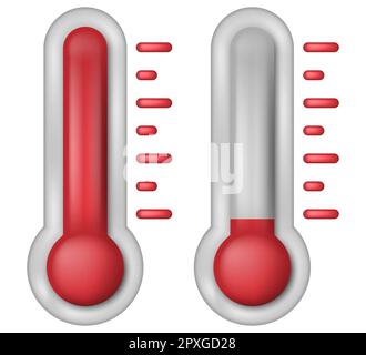 Set di simboli di temperatura . Termometro che indica la temperatura . Icona del termometro. Illustrazione vettoriale. EPS 10. Illustrazione Vettoriale
