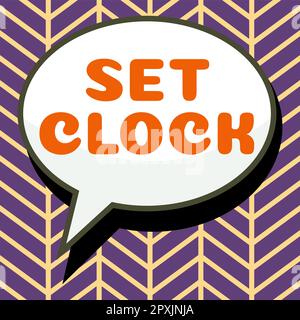 Scrittura visualizzazione testo Set Orologio, vetrina aziendale impostarlo all'ora giusta o modificare l'ora in un momento successivo Foto Stock