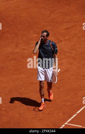 Madrid, Espagne. 02nd maggio, 2023. Daniil Medvedev durante il Mutua Madrid Open 2023, Masters 1000 torneo di tennis il 2 maggio 2023 a Caja Magica a Madrid, Spagna - Photo Antoine Couvercelle/DPPI Credit: DPPI Media/Alamy Live News Foto Stock