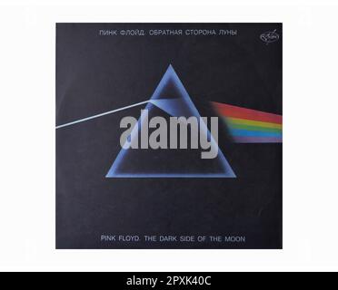 Pink Floyd - The Dark Side of the Moon (copertina russa) - Vintage L.P Music Vinyl Record Foto Stock