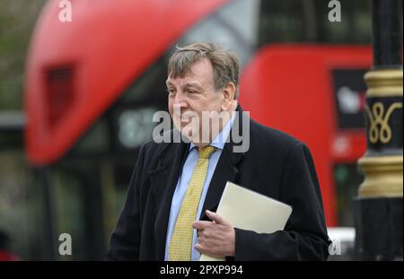 John Whittingdale MP (con: Maldon) a Westminster, giorno di bilancio, 15th marzo 2025 Foto Stock