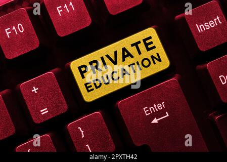 Segno di scrittura della mano Istruzione privata, parola per l'appartenenza per uso particolare persona o gruppo di persone Foto Stock