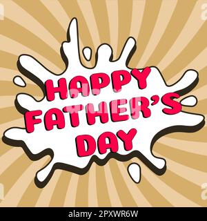 Segno che mostra il giorno felice del padre, tempo di concetto del Internet dell'anno per celebrare i padri dappertutto Foto Stock