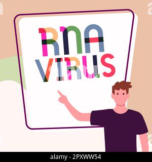 Scrittura a mano segno RNA Virus, Business Overview un virus informazioni genetiche è memorizzato in forma di RNA Foto Stock