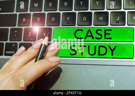 Didascalia concettuale Case Study, Business idea Un argomento da discutere e correlato all'argomento Foto Stock