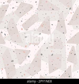Motivo senza giunture vettoriale terrazzo per il pacchetto. Calcestruzzo, mosaico, marmo, pietre, rocce sfondo. Illustrazione Vettoriale