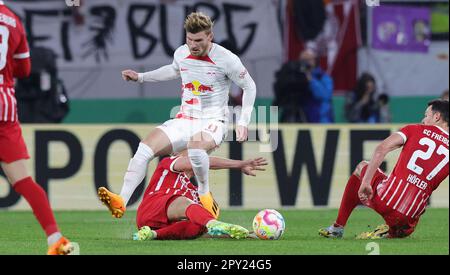 Friburgo, Germania. 02nd maggio, 2023. Firo : 2nd maggio 2023, calcio, DFB-Pokal, Stagione 2022/2023, semifinali, SC Freiburg - RB, Red Bull Leipzig duels, Timo Werner Credit: dpa/Alamy Live News Foto Stock