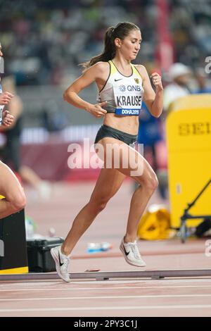 Gesa Felicitas KRAUSE partecipa alla steeplechase di 3000 metri ai Campionati mondiali di atletica di Doha 2019. Foto Stock