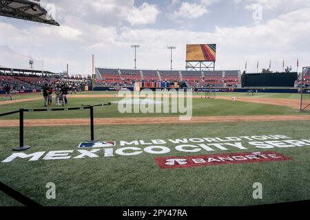 San Diego, Stati Uniti. 29th Apr, 2023. Stadio di baseball Estadio Alfredo Harp Helú a Città del Messico prima che i San Diego Padres prendano i San Francisco Giants nella prima stagione regolare della Major League Baseball game contro i San Francisco Giants che si disputeranno nella metropoli, il 28 aprile 2023. (Matthew Bowler/KPPS/Sipa USA) **NESSUNA VENDITA A SAN DIEGO-SAN DIEGO OUT** Credit: Sipa USA/Alamy Live News Foto Stock