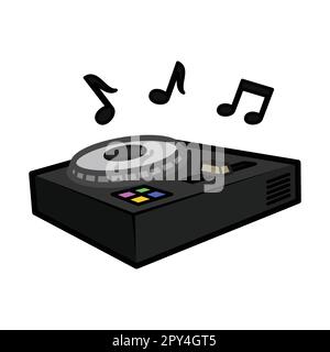 Jogwheel DJ Controller singolo. Illustrazione vettoriale dell'icona di Capodanno Illustrazione Vettoriale