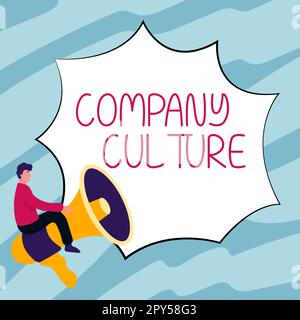Cartello di testo che mostra la cultura aziendale. Concetto che indica l'ambiente e gli elementi in cui lavorano i dipendenti Foto Stock