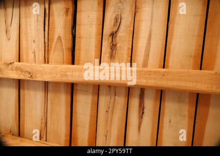 campioni di soffitto in legno, soffitto di casa in legno di pioppo Foto Stock