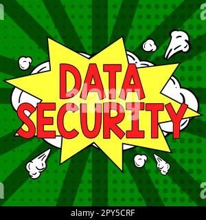 Testo che mostra Inspiration Data Security. Concetto Internet riservatezza crittografia disco Backup protezione password Foto Stock